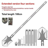 multifunctional military shovel, outdoor folding shovel, survival gear, heavy-duty spade, camping tool, hiking shovel, Australian outdoor gear, detachable shovel, emergency tool - Black - Size 112CM In Australia - Darrahopens