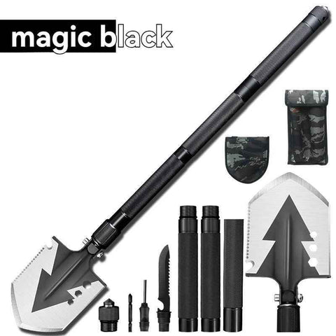 multifunctional military shovel, outdoor folding shovel, survival gear, heavy-duty spade, camping tool, hiking shovel, Australian outdoor gear, detachable shovel, emergency tool - Black - Size 96CM In Australia - Darrahopens