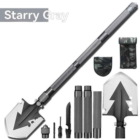 multifunctional military shovel, outdoor folding shovel, survival gear, heavy-duty spade, camping tool, hiking shovel, Australian outdoor gear, detachable shovel, emergency tool - Gray - Size 78CM In Australia - Darrahopens