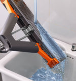 Black self-wringing sponge mop, Australian household mop, floor cleaning tool, comfortable mop, durable sponge mop, spill cleaning, timber floor mop