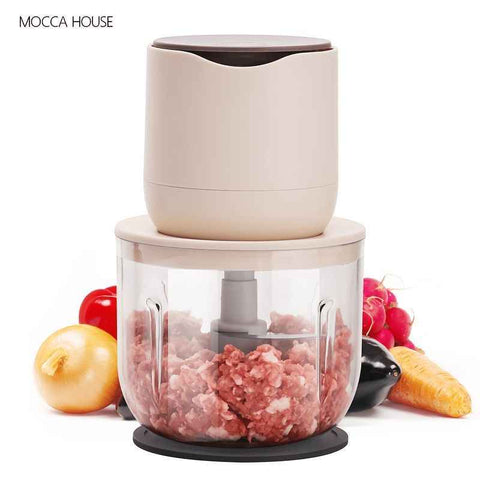 wireless meat grinder, USB charging meat grinder, 600ml food processor, multifunctional kitchen appliance, mincer, juicer, ice crusher, cordless blender, home electric food processor, Australian kitchen tool - Beige - Size 600ml In Australia - Darrahopens