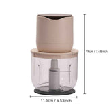 wireless meat grinder, USB charging meat grinder, 600ml food processor, multifunctional kitchen appliance, mincer, juicer, ice crusher, cordless blender, home electric food processor, Australian kitchen tool - Beige - Size 600ml In Australia - Darrahopens