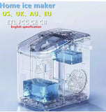 mini ice maker, household ice maker, portable ice maker, desktop ice maker, automatic ice maker, smart ice maker, bullet ice maker, dormitory ice maker, Australia, summer, small appliance, countertop ice machine - Black - Size Australian Standard