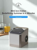 mini ice maker, household ice maker, portable ice maker, desktop ice maker, automatic ice maker, smart ice maker, bullet ice maker, dormitory ice maker, Australia, summer, small appliance, countertop ice machine - Silver - Size Australian Standard
