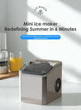 mini ice maker, household ice maker, portable ice maker, desktop ice maker, automatic ice maker, smart ice maker, bullet ice maker, dormitory ice maker, Australia, summer, small appliance, countertop ice machine - White - Size Australian Standard