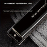 Black 28-hole harmonica, double-row harmonica, professional harmonica, diatonic harmonica, music accessory, harmonica for beginners, harmonica for professionals, Australian music store