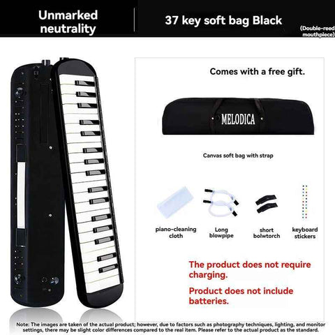 37-key mouth blown pipe, classroom musical instrument, blowing nozzle, base support, drainage function, Australian music education, classroom pipe with drainage, easy play wind instrument - Black - Size 37 In Australia - Darrahopens