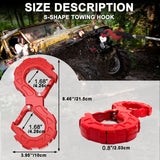 red heavy-duty S-shaped trailer tow hook, G80 steel, 14968.55 kg load capacity, off-road rescue, truck towing, SUV tow hook, vehicle recovery, self-locking tongue - Black - Size S In Australia - Darrahopens