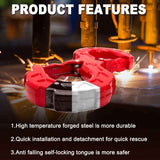 red heavy-duty S-shaped trailer tow hook, G80 steel, 14968.55 kg load capacity, off-road rescue, truck towing, SUV tow hook, vehicle recovery, self-locking tongue - Green - Size S In Australia - Darrahopens