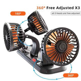 3-Head Car Circulating Fan with Multi-Directional Airflow