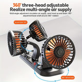 3-Head Car Circulating Fan with Multi-Directional Airflow