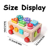 color wooden shape sorting toy, educational toy Australia, kids wooden toy, shape recognition, colour recognition, early childhood development, toddler puzzle, toy with wheels, Australian toy, wooden learning toy