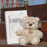 teddy bear, plush doll, soft toy, cuddly bear, boys birthday gift, claw machine prize, flower shop bear, huggable toy, beige teddy, brown teddy, stuffed animal, Australian toy - Light Brown - Size 20CM