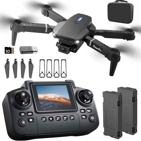 S2 MAX drone, dual-camera drone, upgraded remote control, ESC camera, long-lasting battery, 360° intelligent infrared flight, flying toy, drone gift, beginner drone, FPV drone - Black - Size Three batteries In Australia - Darrahopens