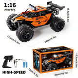 1:16 metal RC car, high-speed drifting, off-road racing car, boys toy car, 2.4GHz remote control, outdoor play toy, drift car, remote control car for kids, Australian toy - Orange - Size variable speed