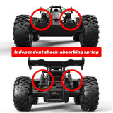 2.4G remote control car, high-speed off-road car, remote control toy for kids, four-wheel drive car, RC car with lights, outdoor toy Australia, gift for kids - Black - Size Dual-batteries