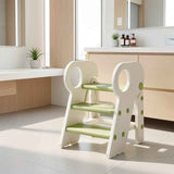 White children's washing stairs, kids bathroom steps, toddler step stool, bathroom stool for kids, child hygiene steps, kids self-care steps, bathroom ladder for kids