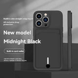 iPhone card holder case, built-in wallet phone case, midnight black phone case, drop protection case, iPhone wallet case Australia, Rubik's cube design case - Slate Blue - Size iPhone17pro In Australia - Darrahopens