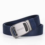 men's belt, outdoor sports belt, canvas belt, alloy automatic buckle, men's accessory, Australian belt, automatic belt men, casual belt, durable belt, travel belt - Blue - Size 150cm-59in In Australia - Darrahopens