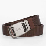 men's belt, outdoor sports belt, canvas belt, alloy automatic buckle, men's accessory, Australian belt, automatic belt men, casual belt, durable belt, travel belt - Dark Brown - Size 130cm-51.1in In Australia - Darrahopens