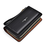 men's handheld wallet, multi-compartment wallet, card holder wallet, large capacity wallet, Australian men's accessories - Black - Size M