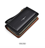 men's handheld wallet, multi-compartment wallet, card holder wallet, large capacity wallet, Australian men's accessories - Black - Size M