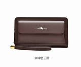 men's handheld wallet, multi-compartment wallet, card holder wallet, large capacity wallet, Australian men's accessories - Dark Brown - Size M