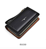 men's handheld wallet, multi-compartment wallet, card holder wallet, large capacity wallet, Australian men's accessories - Dark Brown - Size M
