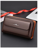 men's handheld wallet, multi-compartment wallet, card holder wallet, large capacity wallet, Australian men's accessories - Dark Brown - Size M
