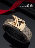 men's belt, genuine leather belt, alloy buckle belt, all-matching belt, premium men's accessories, Australian men's fashion, casual belt, formal belt, leather accessories - Golden Coffee - Size 125cm-49.2in