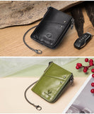 men's genuine leather wallet, RFID blocking wallet, double zipper coin purse, multiple card slots wallet, men's accessory, Australian wallet, leather coin purse, secure wallet men - Black - Size M
