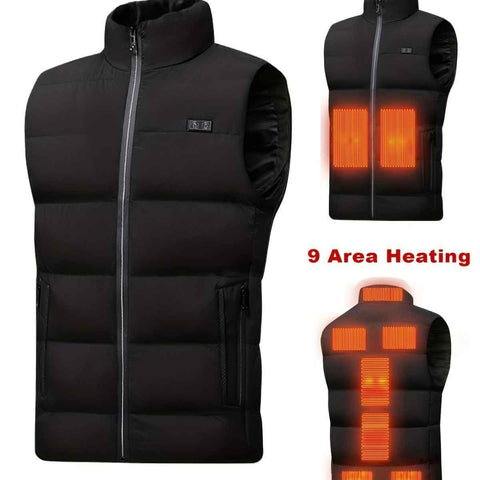 Men'S Heated Vest Electric Heating Gilet Winter Vest Smart Temperature Control - Black - Size 3XL In Australia - Darrahopens