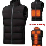Men'S Heated Vest Electric Heating Gilet Winter Vest Smart Temperature Control - Black - Size L In Australia - Darrahopens