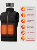 Men'S Heated Vest Electric Heating Gilet Winter Vest Smart Temperature Control - Black - Size M