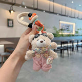 cute plush teddy bear keychain, scarf, overalls, Korean-style keychain, plush keychain, teddy bear accessory, small plushie, bag charm, gift for teen, Australian fashion accessoryv - White - Size 1 In Australia - Darrahopens