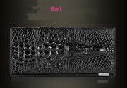 women's wallet, alligator print wallet, genuine leather wallet, long wallet, large capacity wallet, designer wallet, Australian women's fashion, leather accessories, luxury wallet, zippered wallet - Black - Size 1PCS In Australia - Darrahopens