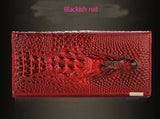 women's wallet, alligator print wallet, genuine leather wallet, long wallet, large capacity wallet, designer wallet, Australian women's fashion, leather accessories, luxury wallet, zippered wallet - Navy - Size 1PCS