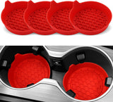 Darrahopens Auto Accessories > Auto Accessories Others > Automotive Decor Car Cup Holder Coaster, Silicone Cup Holder Insert, Universal Non-Slip Cup Holder, Auto Accessories Interior for Men and Women 4 Pack Red