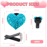 Darrahopens Auto Accessories > Auto Accessories Others > Automotive Decor 4PCS Heart-Shaped Car Vent Clips with Rhinestone,Bling Air Vent Clips Car Decorations,Premium Shiny Car Clips for Vents Accessories Interior (Lake Blue)