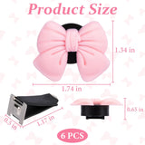 Darrahopens Auto Accessories > Auto Accessories Others > Automotive Decor 6pcs Pink Bow Car Vent Clamp, Cute Air Freshener Clamp, Pink Bow Auto Accessories, Coquette Air Air Conditioning Vent Decoration, Indoor Girl Car Accessories for Women Car Truck Suv