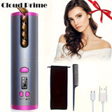 Darrahopens Health & Beauty > Hair Care > Hair Styling Tools USB LCD Wireless Charging Automatic Portable Hair Curler Smart Home Personal Care Appliance Mini Hair Curling Iron, Stylish Design, Multiple Colors Available
