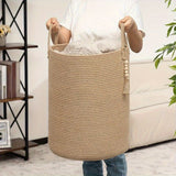 Brown Gray round rope laundry basket, tassel laundry basket, high quality laundry basket, bohemian laundry basket, stylish laundry basket, boho rope basket, large laundry hamper, Australian home decor