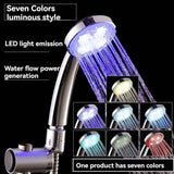 LED Shower Head Battery-Free Shower Head Glowing Shower Head Air Injection - Silver - Size Seven - color variable light In Australia - Darrahopens
