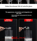 LED Shower Head Battery-Free Shower Head Glowing Shower Head Air Injection - Silver - Size Seven - color variable light