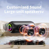 wireless bluetooth speaker, portable speaker, outdoor speaker, waterproof speaker, RGB light speaker, bass heavy speaker, camping speaker, beach speaker, Australia outdoor audio - Black - Size IPX7 In Australia - Darrahopens