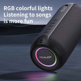 wireless bluetooth speaker, portable speaker, outdoor speaker, waterproof speaker, RGB light speaker, bass heavy speaker, camping speaker, beach speaker, Australia outdoor audio - Black - Size IPX7 In Australia - Darrahopens