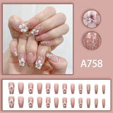 12 boxes / 288 pieces, white light luxury fashion French ins style flash sweet cool simple empress spicy girl new spring wear nail set