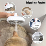 3-in-1 automatic cleaning steam pet brush - anti-static, suitable for long-haired and short-haired cats and dogs grooming tools, remove loose hair and reduce shedding