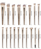 MAANGE 18-piece professional makeup brush set, including 18 makeup brushes + velvet cloth bag, soft brush hair makeup brushes, foundation brush, eye shadow brush, blending brush, concealer brush, eyeliner brush, skin-friendly powder puff set, travel porta