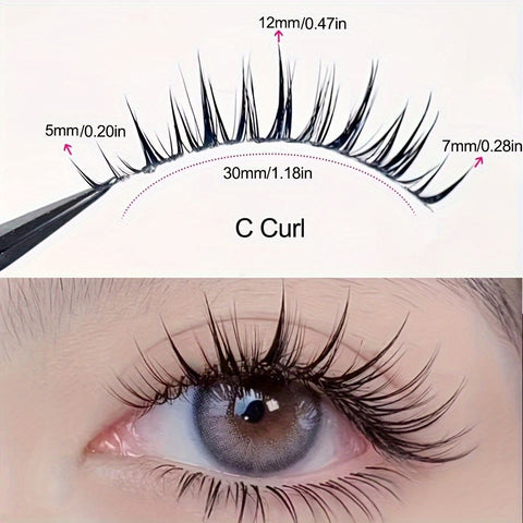 One-piece soft and comfortable false eyelashes natural simulation glue eyelashes reusable whole little devil